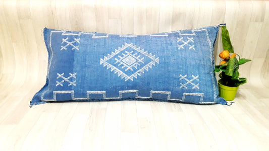 Cactus Silk Pillow Cover, Moroccan Boho Throw Pillow ,Hand Woven Berber Pillow, Sabra Cactus Silk Cushion Cover,Pillow,Cushion