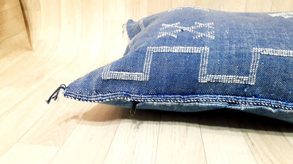 Cactus Silk Pillow Cover, Moroccan Boho Throw Pillow ,Hand Woven Berber Pillow, Sabra Cactus Silk Cushion Cover,Pillow,Cushion