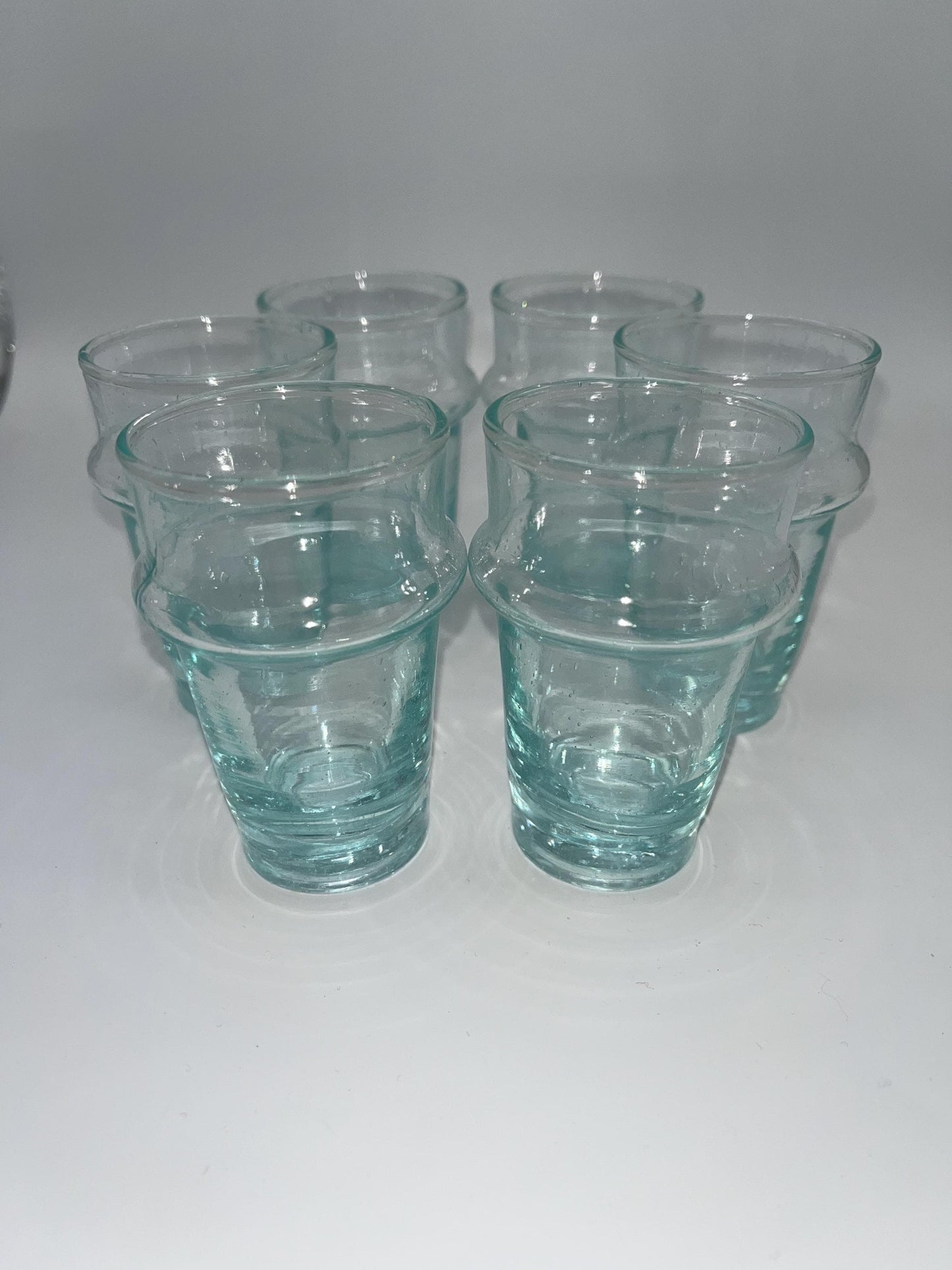 Handmade Moroccan Tea Glass, Set of 6 Beldi Glasses, Unique Kitchen Tea Cups, Clear Glass Mugs, High Quality Kitchen Accessories,