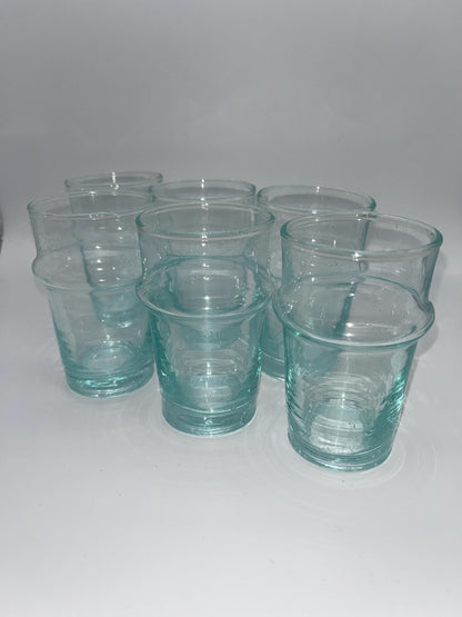 Handmade Moroccan Tea Glass, Set of 6 Beldi Glasses, Unique Kitchen Tea Cups, Clear Glass Mugs, High Quality Kitchen Accessories,