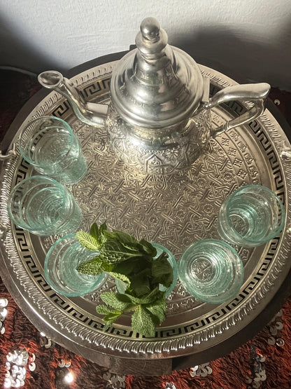 Handmade Moroccan Tea Glass, Set of 6 Beldi Glasses, Unique Kitchen Tea Cups, Clear Glass Mugs, High Quality Kitchen Accessories,