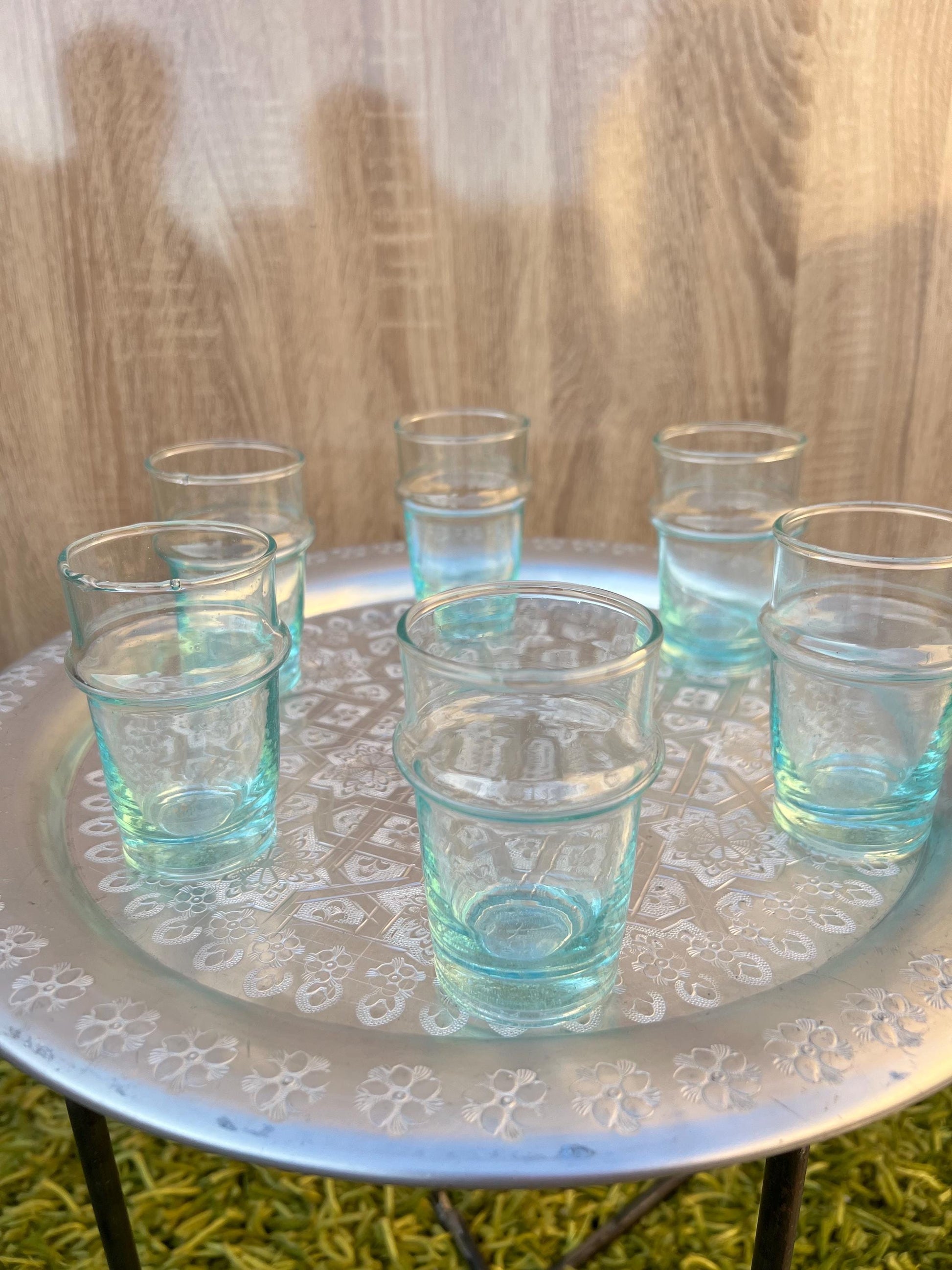 Moroccan Teacup Set of 6 Beldi Glasses Handmade