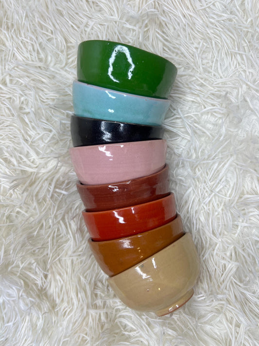 Set of 8 Handmade Pottery Bowls Small Serving Pottery for Prep Tapas Nuts Snack Breakfast