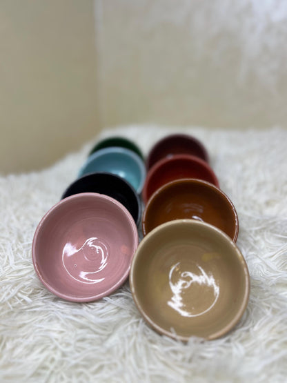 Set of 8 Handmade Pottery Bowls Small Serving Pottery for Prep Tapas Nuts Snack Breakfast