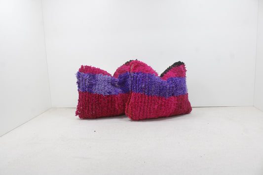 Set of 2 Vintage Moroccan Pillows 100% Wool,Absolutely Gorgeous Pillow Floor Pillow Moroccan Berber Home Design Handmade Kilim Berber 2P1340