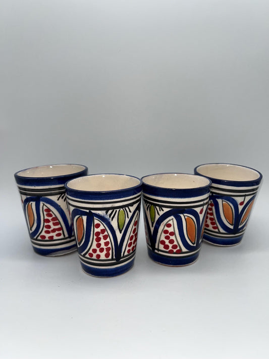 Set of 4 Red Clay Cups - Traditional Moroccan Craftsmanship - Perfect for Tea and Coffee - Beldi Mugs_Cups _Moroccan