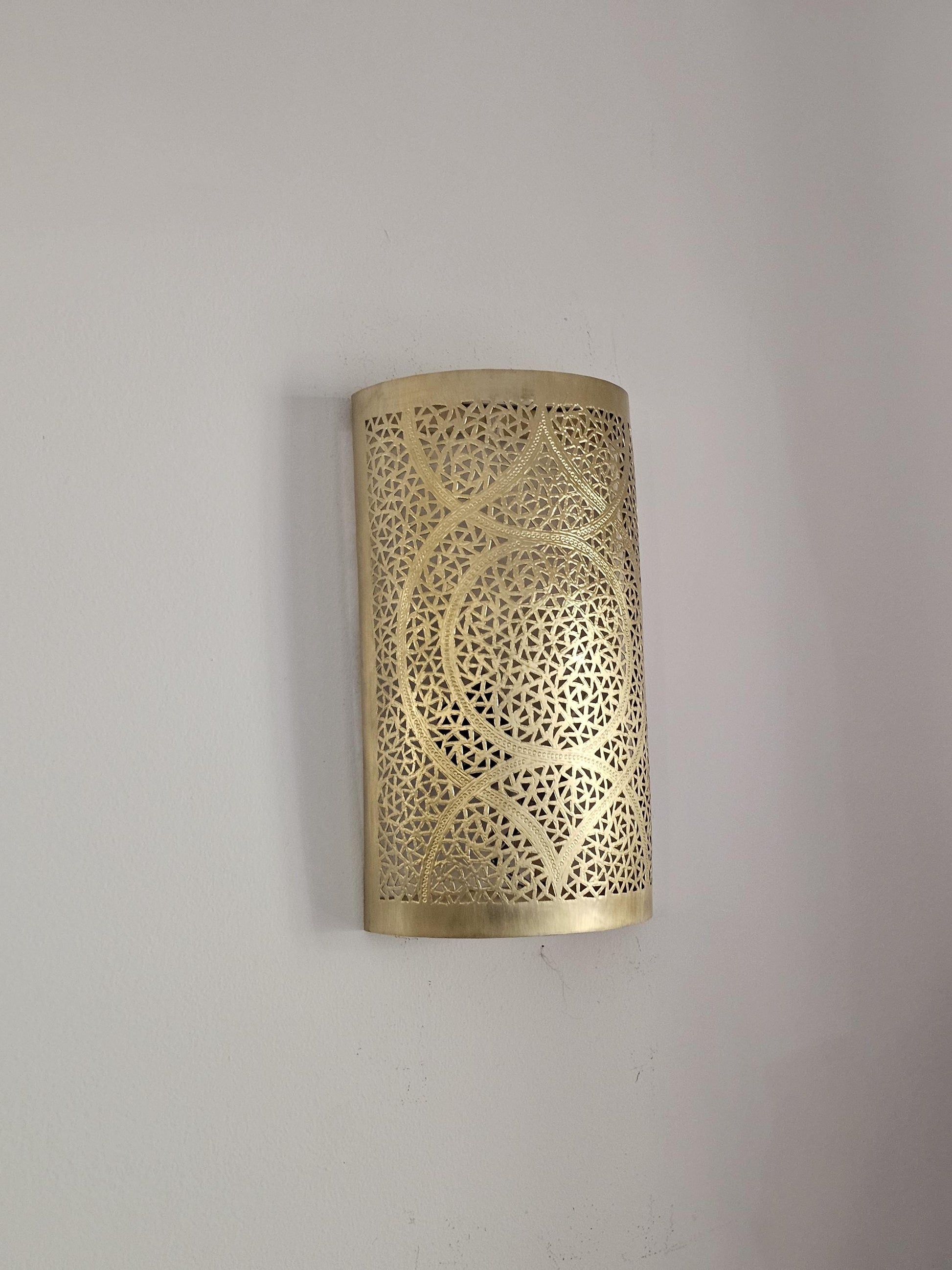 Moroccan Brass Wall Sconce, Brass Wall Lamp