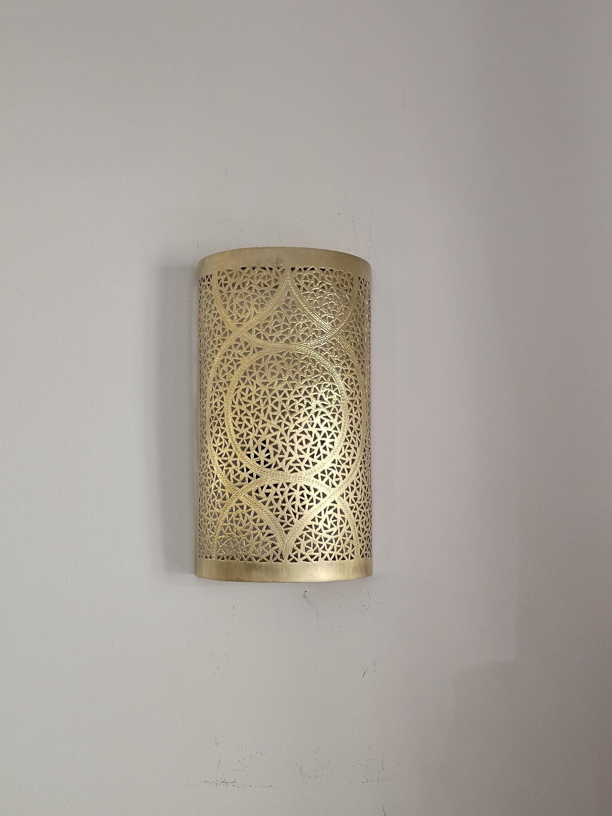 Moroccan Brass Wall Sconce, Brass Wall Lamp