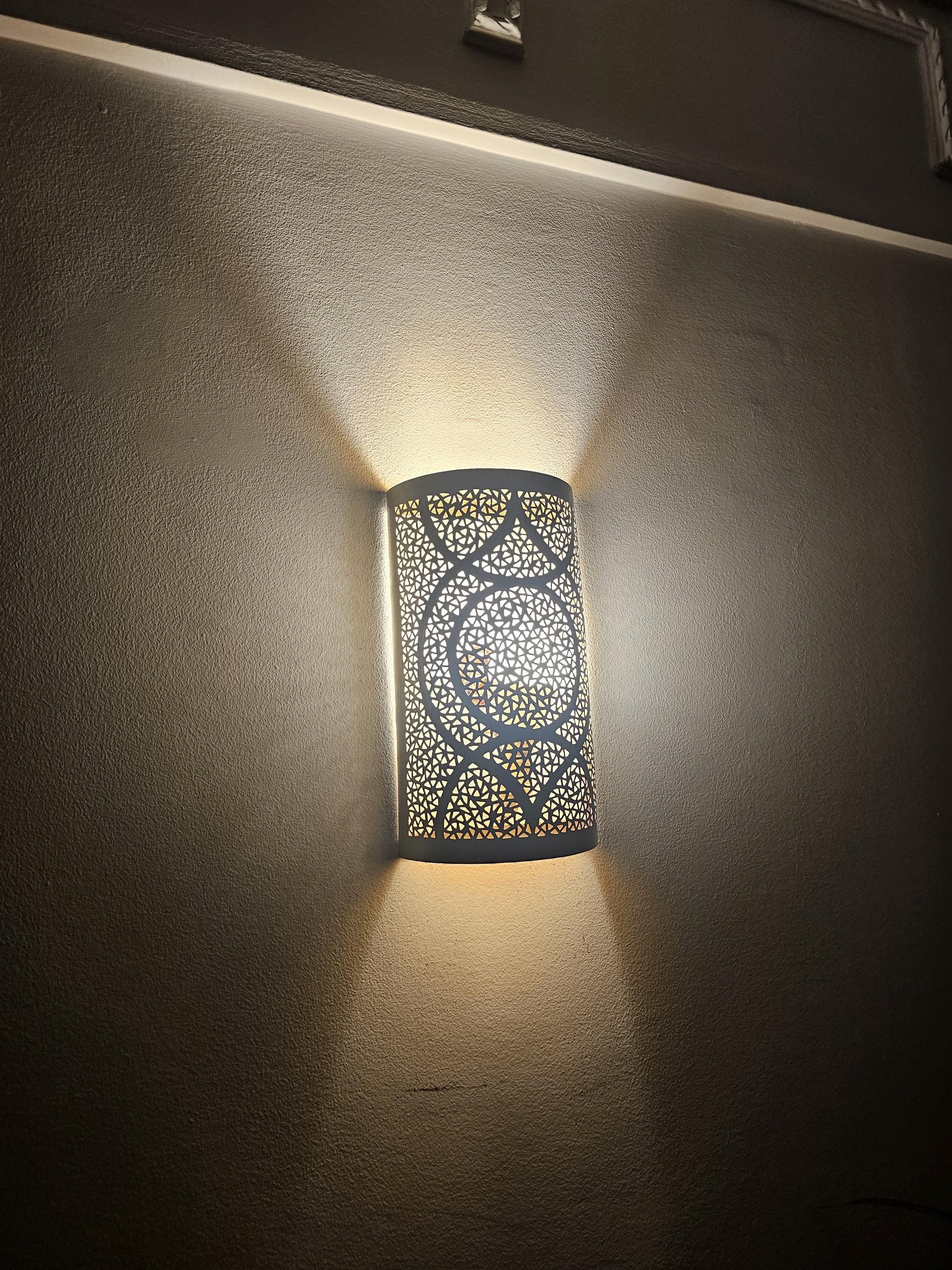 Moroccan Brass Wall Sconce, Brass Wall Lamp