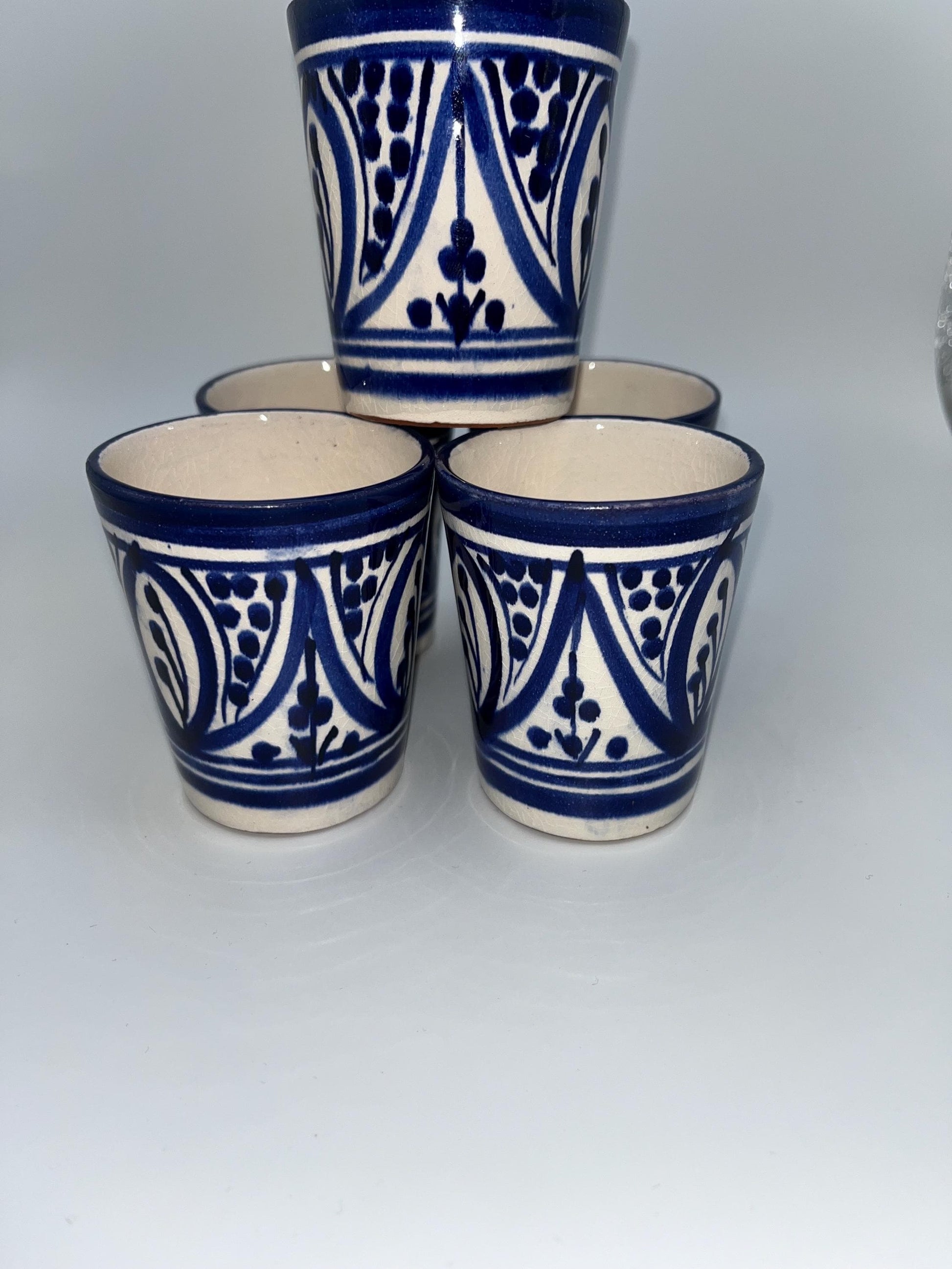 Red Clay Cups - Traditional Moroccan Handicrafts - Perfect for Tea and Coffee - Beldi Mugs_Cups_Moroccan