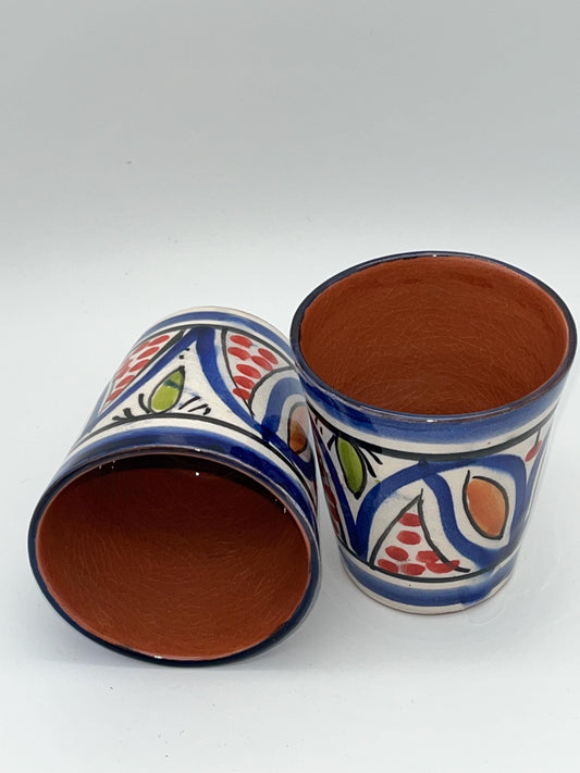 Red Clay Cups - Traditional Moroccan Handicrafts - Perfect for Tea and Coffee - Beldi Mugs_Cups_Moroccan