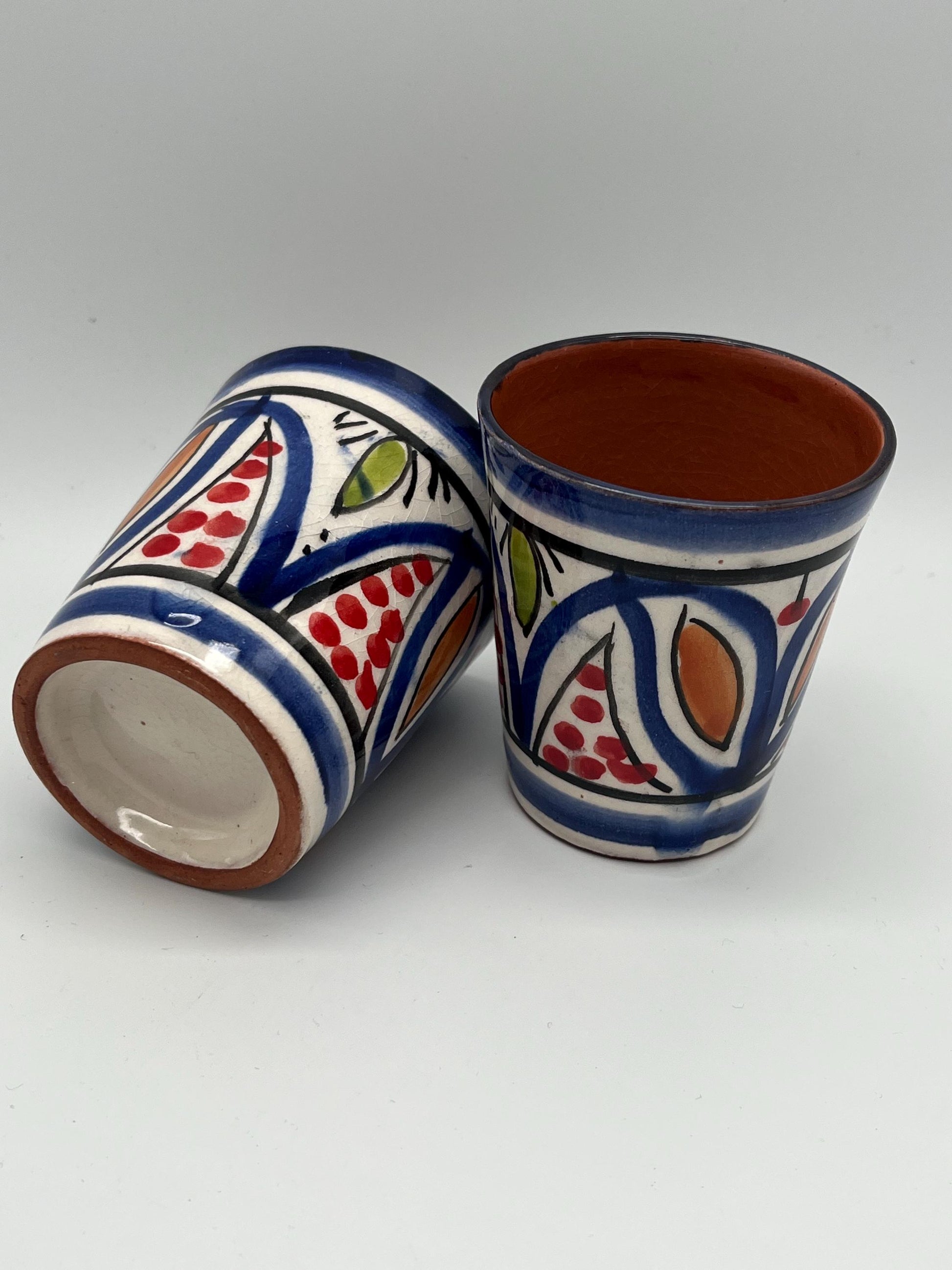 Red Clay Cups - Traditional Moroccan Handicrafts - Perfect for Tea and Coffee - Beldi Mugs_Cups_Moroccan