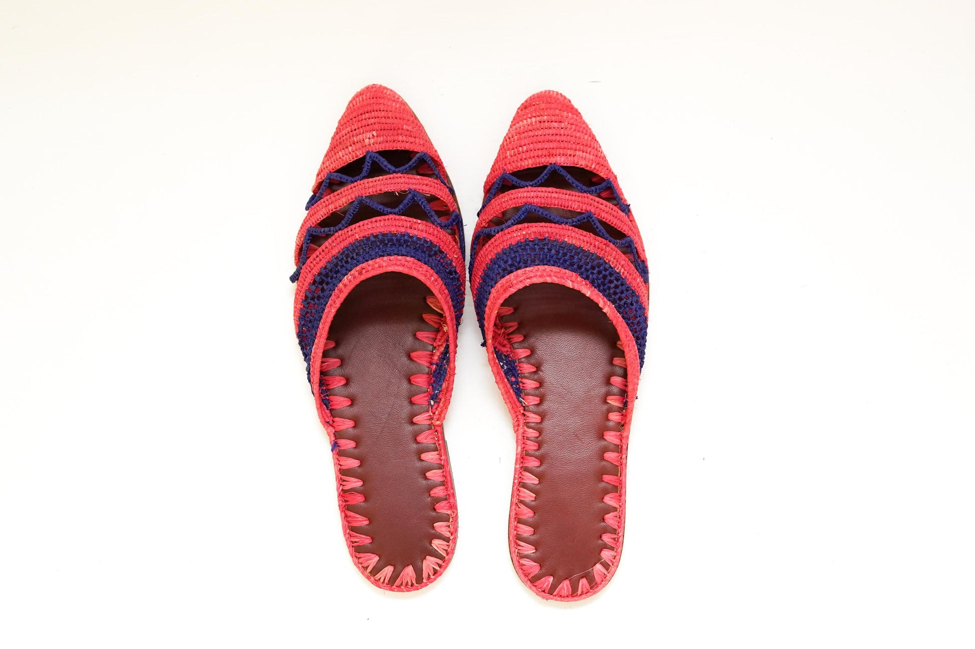 Handmade Raffia Slide Sandals, Comfortable, Lightweight Summer Shoes from Morocco