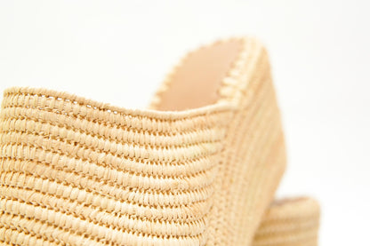 Handmade Raffia Slide Sandals, Comfortable, Lightweight Summer Shoes from Morocco