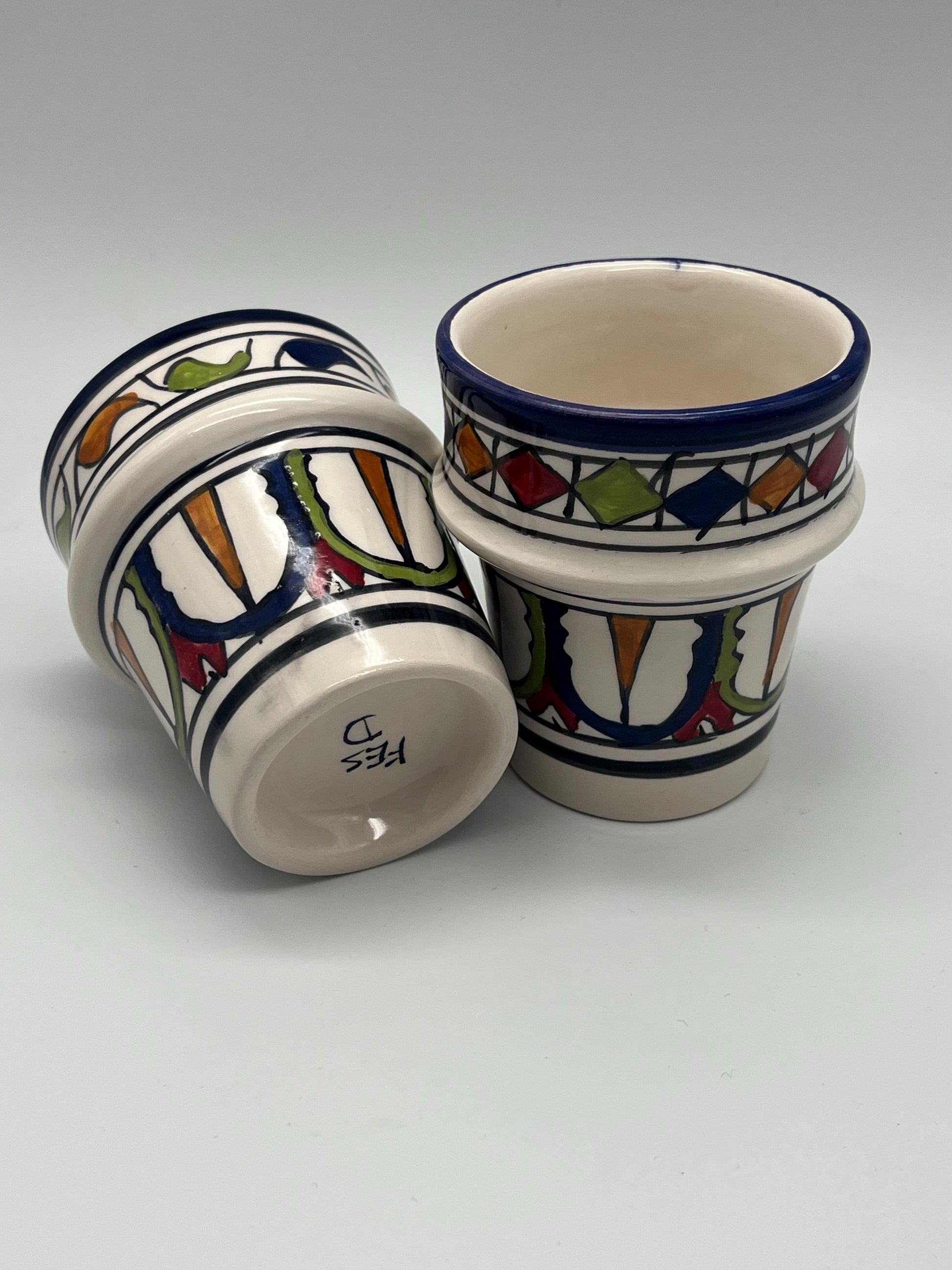Moroccan Beldi Mug, Handmade, Boho Ceramic Tea Mug from Morocco 8 Cm