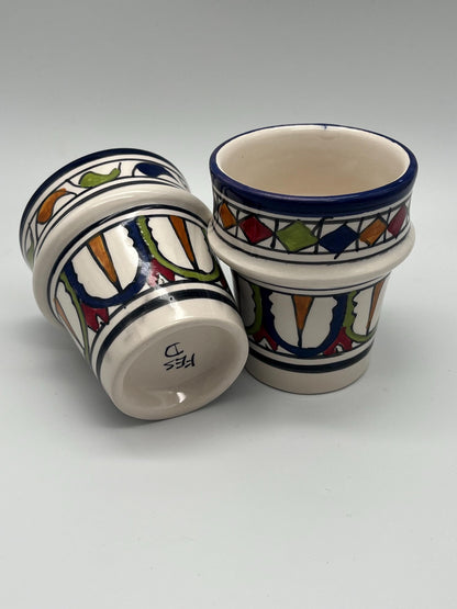 Moroccan Beldi Mug, Handmade, Boho Ceramic Tea Mug from Morocco 8 Cm