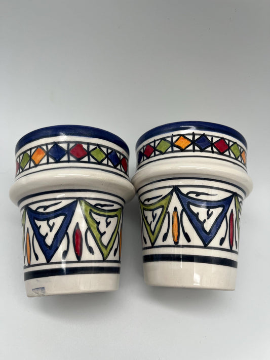 Moroccan Beldi Mug, Handmade, Boho Ceramic Tea Mug from Morocco 8 Cm