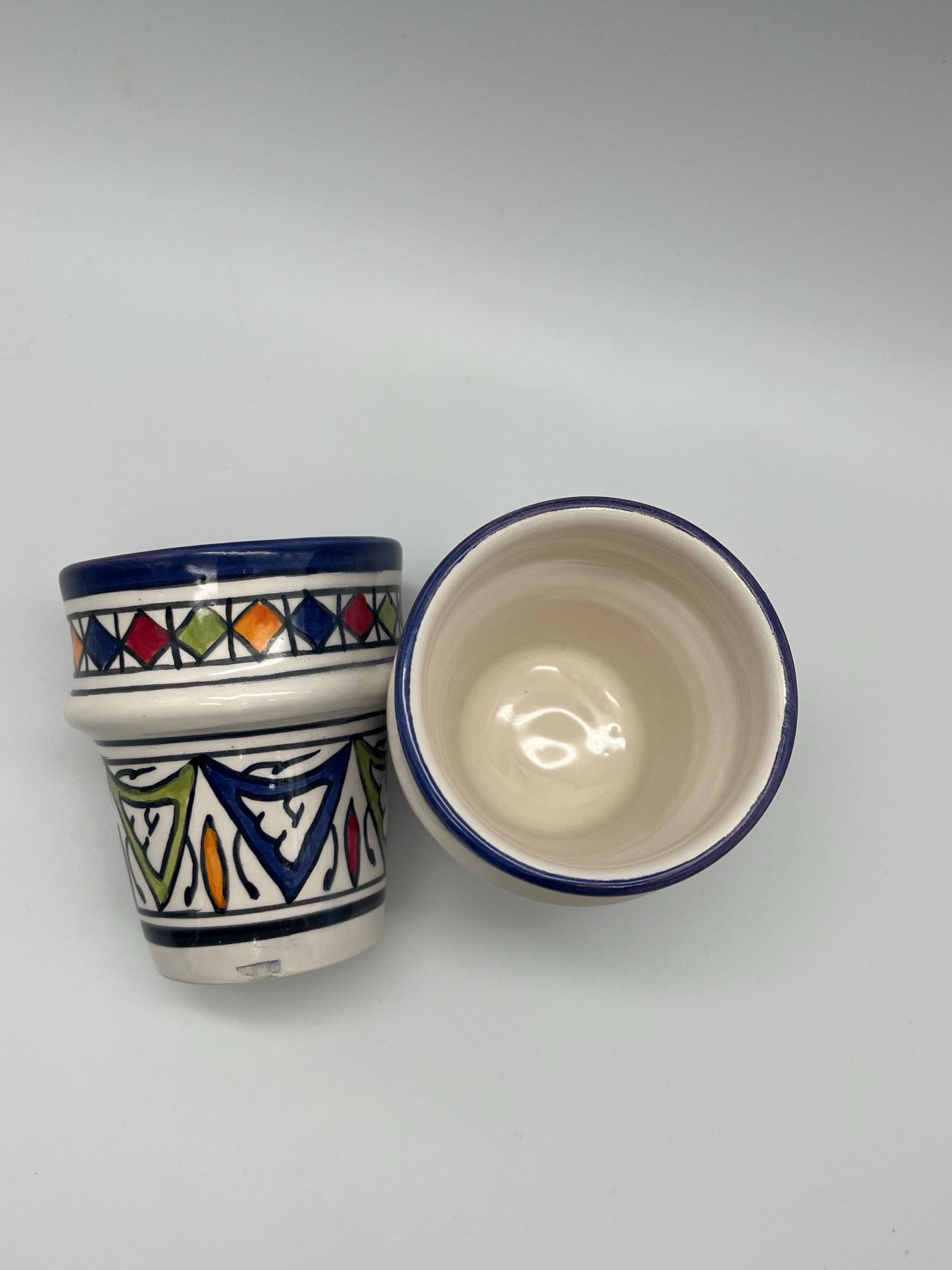 Moroccan Beldi Mug, Handmade, Boho Ceramic Tea Mug from Morocco 8 Cm