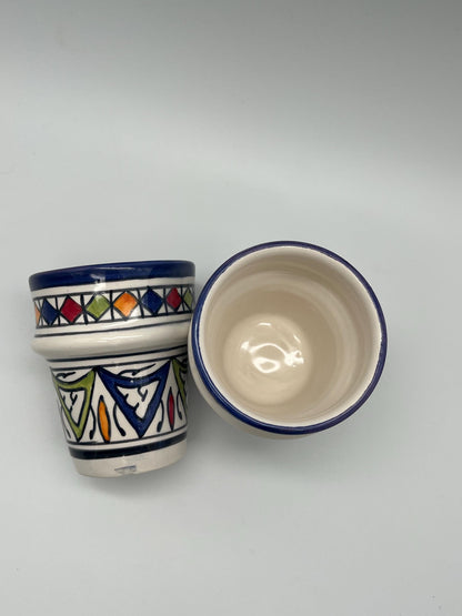 Moroccan Beldi Mug, Handmade, Boho Ceramic Tea Mug from Morocco 8 Cm