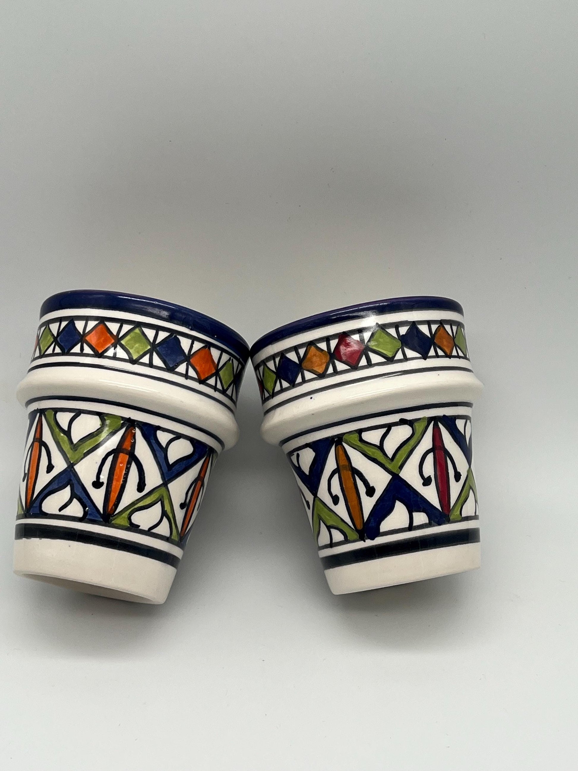 Moroccan Beldi Mug, Handmade, Boho Ceramic Tea Mug from Morocco 8 Cm