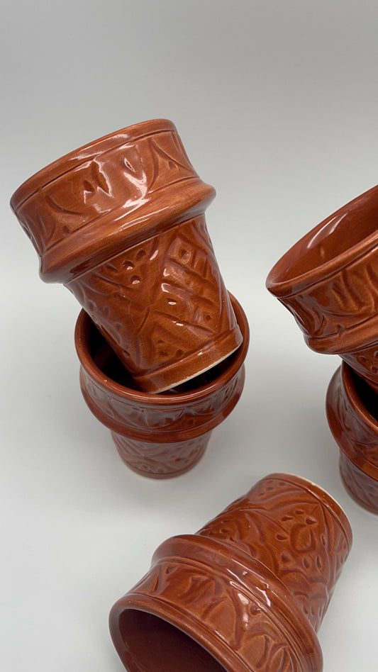Moroccan Beldi Mug, Handmade, Boho Ceramic Tea Mug from Morocco, Fes 8 Cm