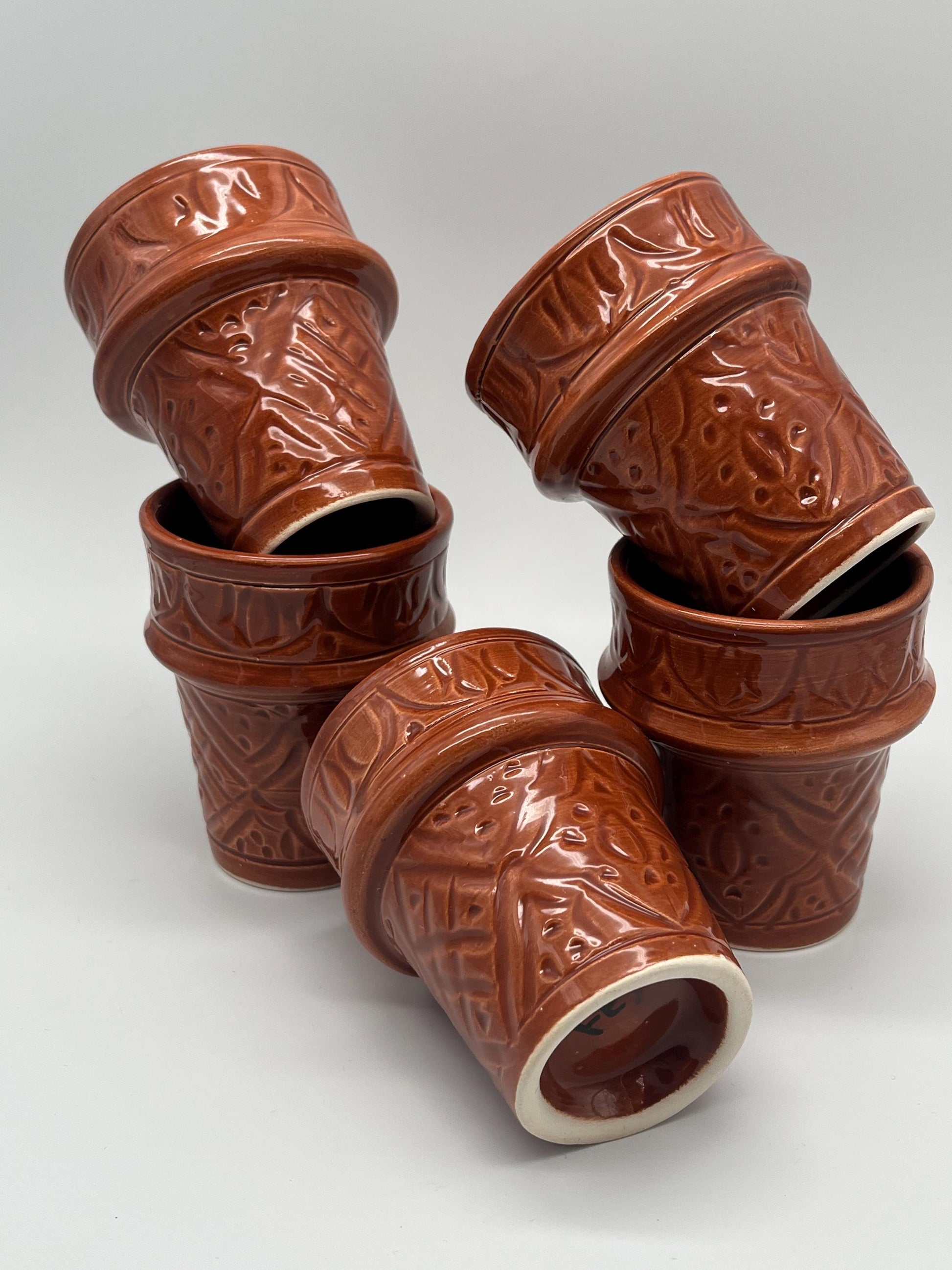 Moroccan Beldi Mug, Handmade, Boho Ceramic Tea Mug from Morocco, Fes 8 Cm