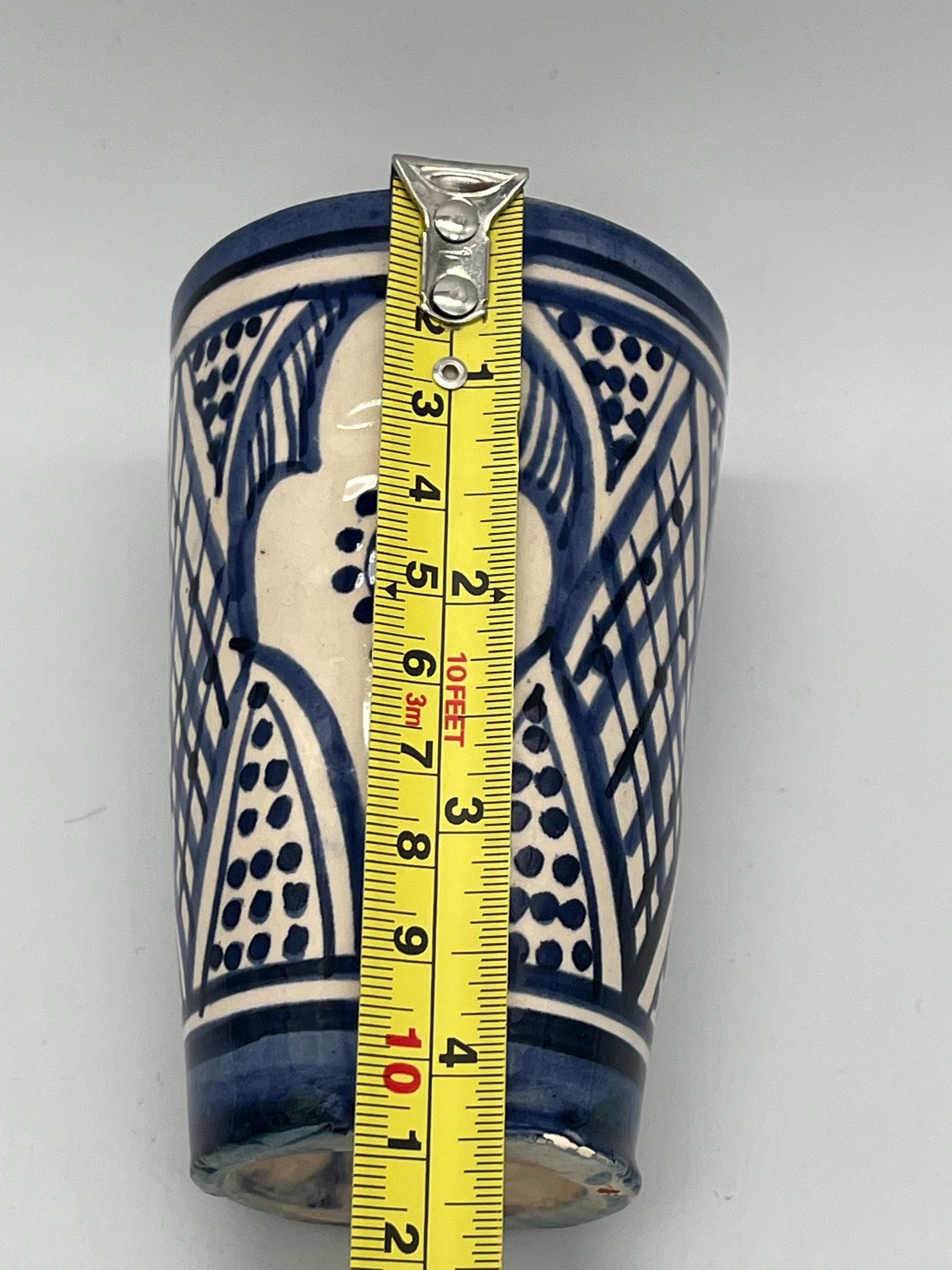 Moroccan Beldi Mug, Handmade, Boho Ceramic Tea Mug from Morocco