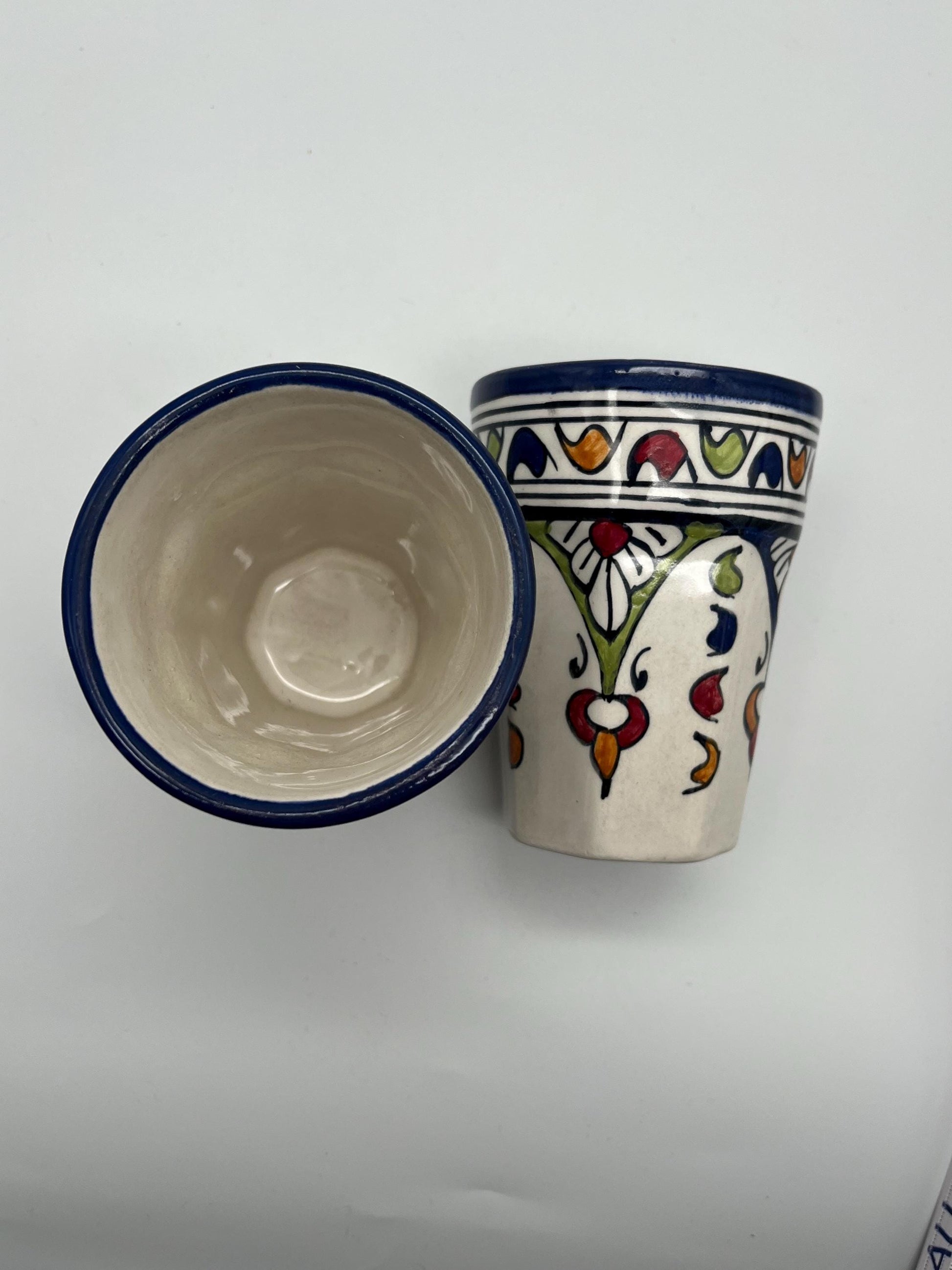 Moroccan Beldi Mug, Handmade, Boho Ceramic Tea Mug from Morocco