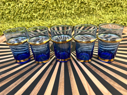 Set of 5 Moroccan Beldi Glasses Handmade