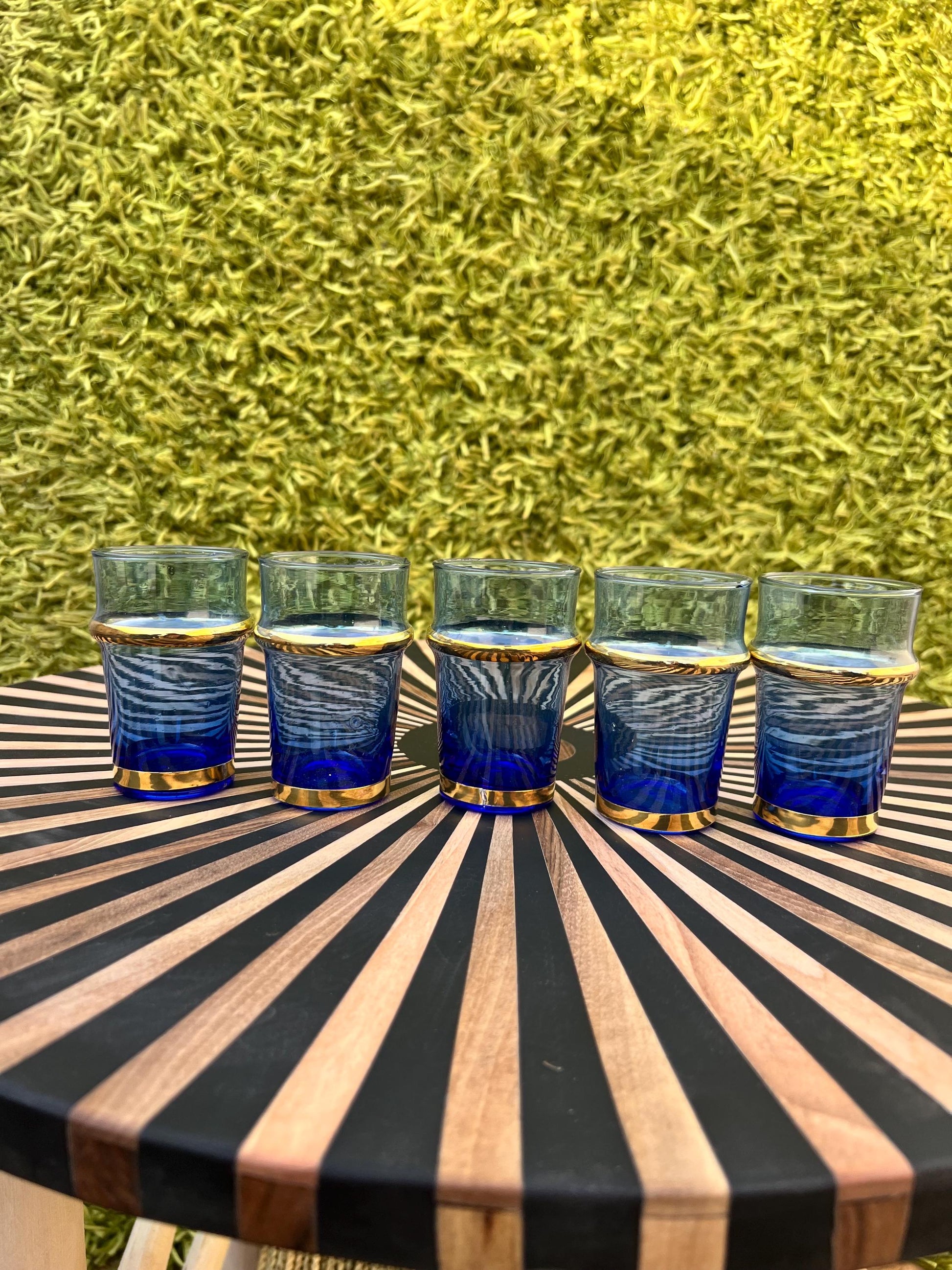 Set of 5 Moroccan Beldi Glasses Handmade