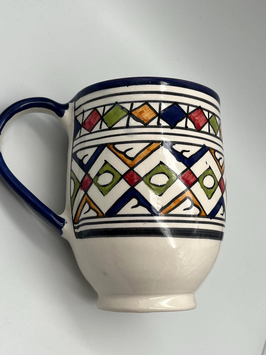 Moroccan Beldi Mug, Handmade, Boho Ceramic Tea Mug from Morocco