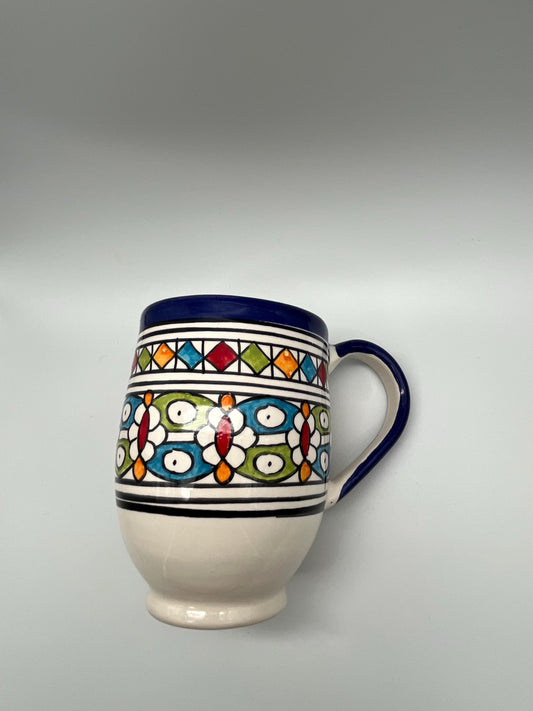 Moroccan Beldi Mug, Handmade, Boho Ceramic Tea Mug from Morocco