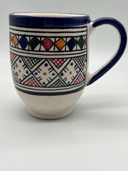 Moroccan Beldi Mug, Handmade, Boho Ceramic Tea Mug from Morocco