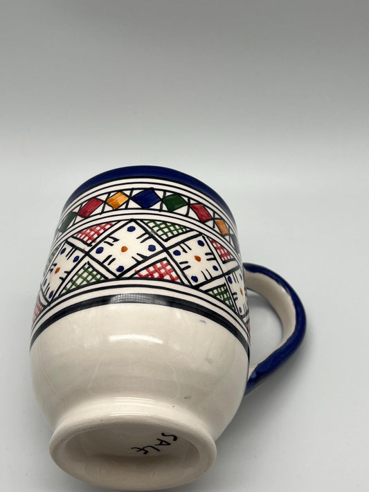 Moroccan Beldi Mug, Handmade, Boho Ceramic Tea Mug from Morocco