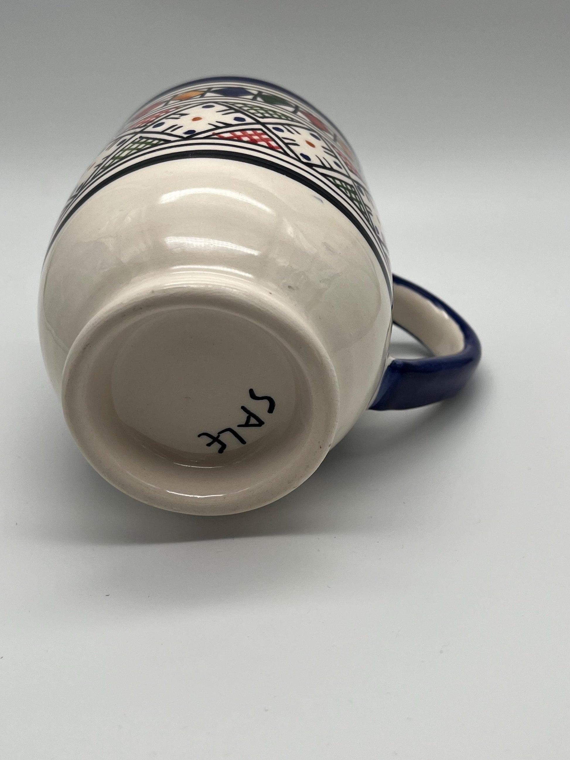 Moroccan Beldi Mug, Handmade, Boho Ceramic Tea Mug from Morocco