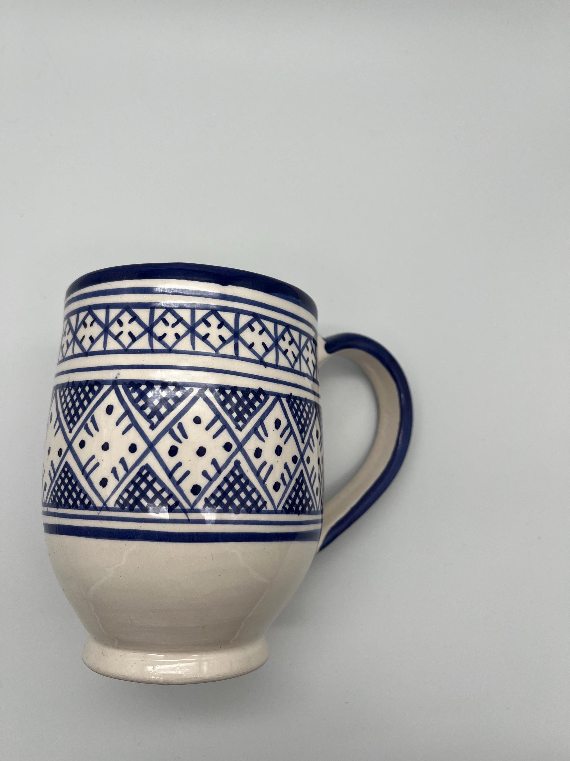 Moroccan Beldi Mug, Handmade, Boho Ceramic Tea Mug from Morocco