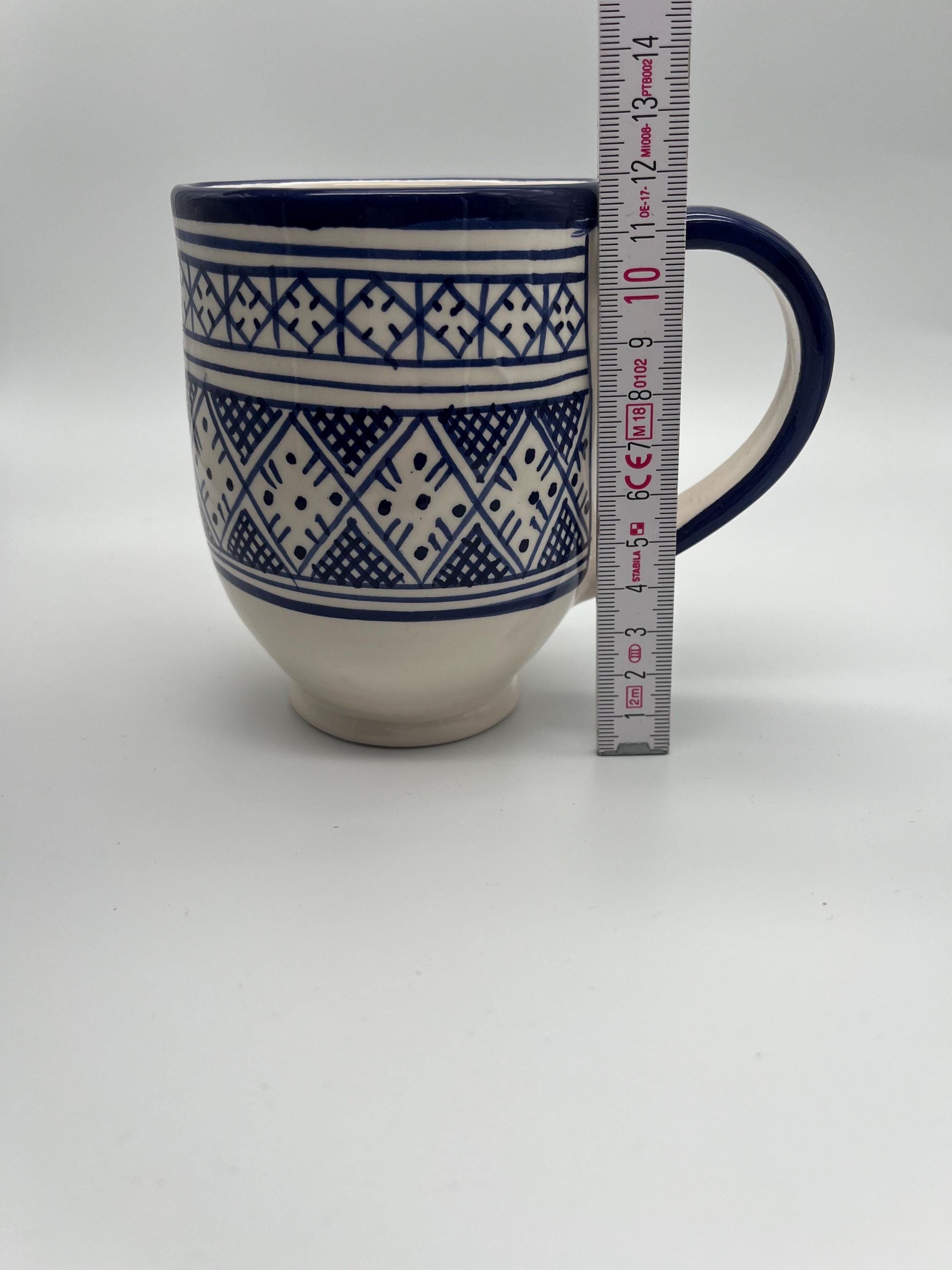 Moroccan Beldi Mug, Handmade, Boho Ceramic Tea Mug from Morocco