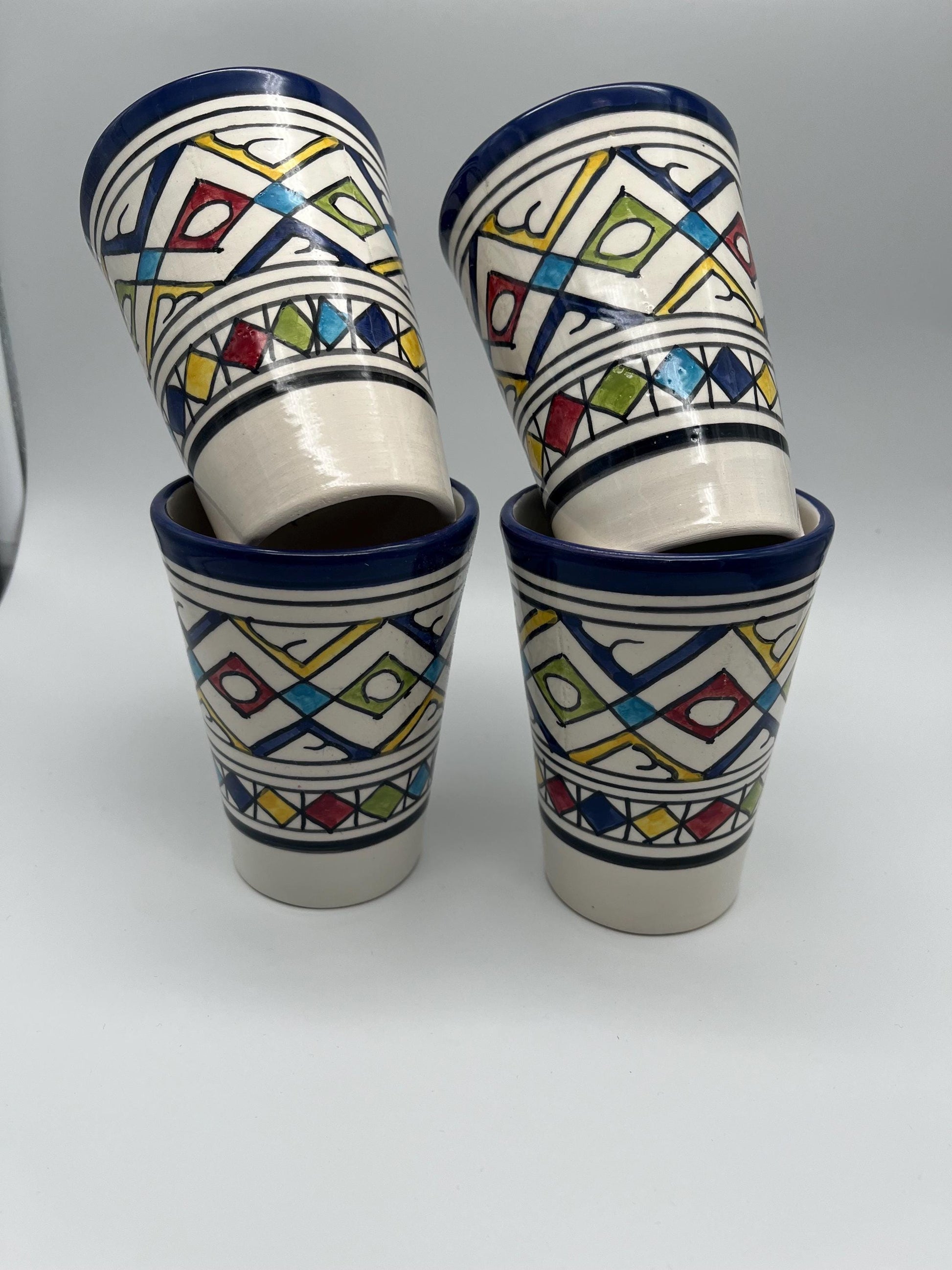 Moroccan Beldi Mug, Handmade, Boho Ceramic Tea Mug from Morocco