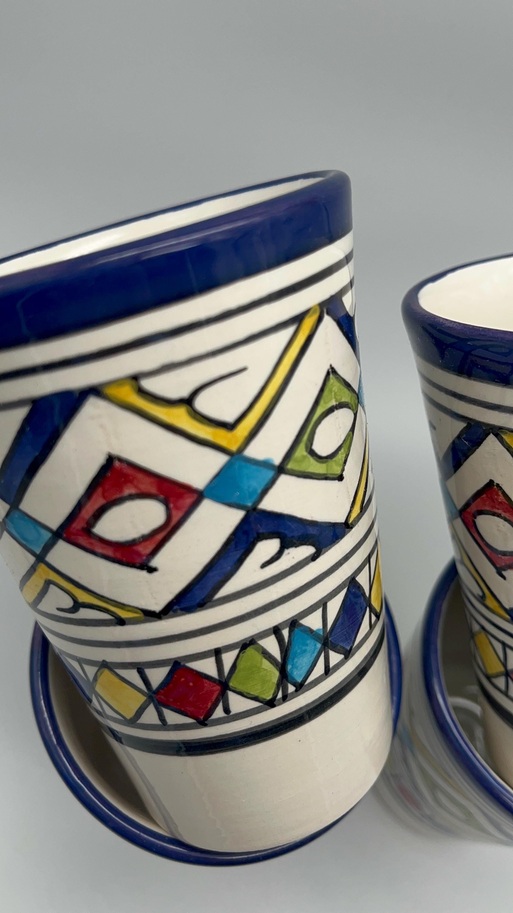 Moroccan Beldi Mug, Handmade, Boho Ceramic Tea Mug from Morocco