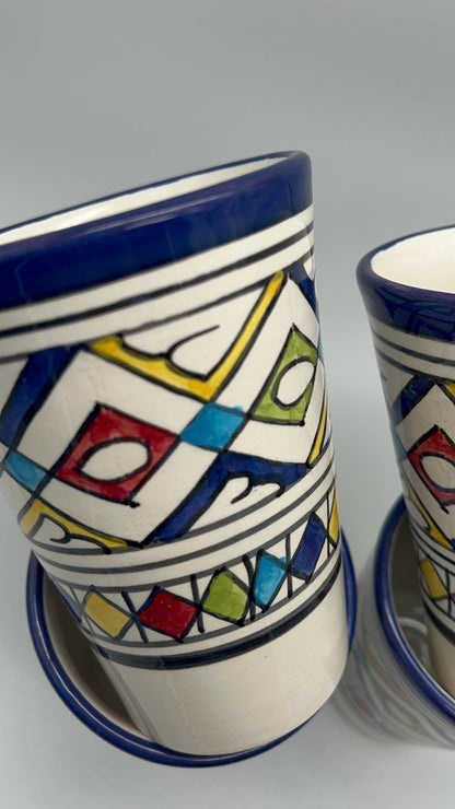 Moroccan Beldi Mug, Handmade, Boho Ceramic Tea Mug from Morocco