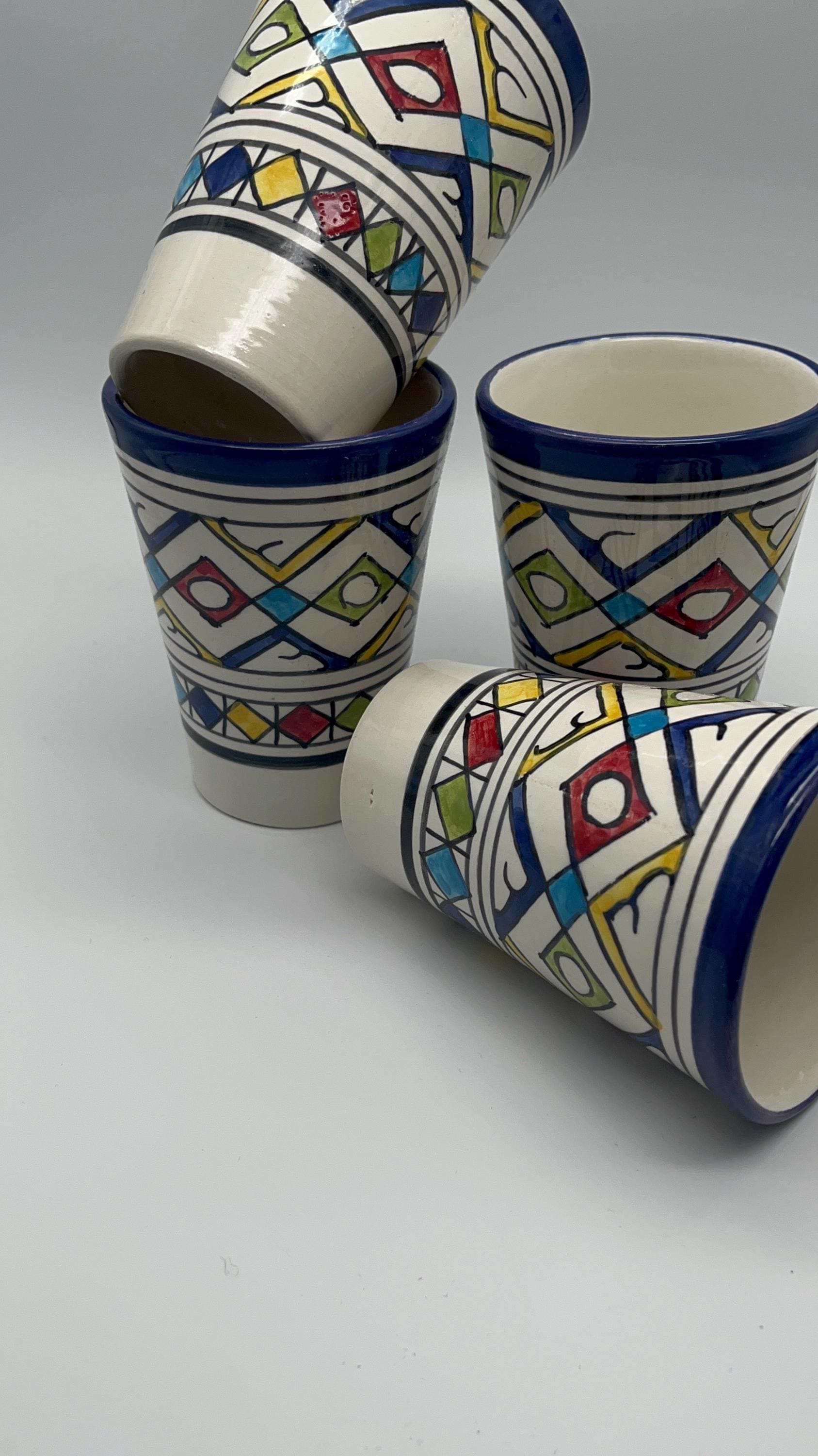 Moroccan Beldi Mug, Handmade, Boho Ceramic Tea Mug from Morocco