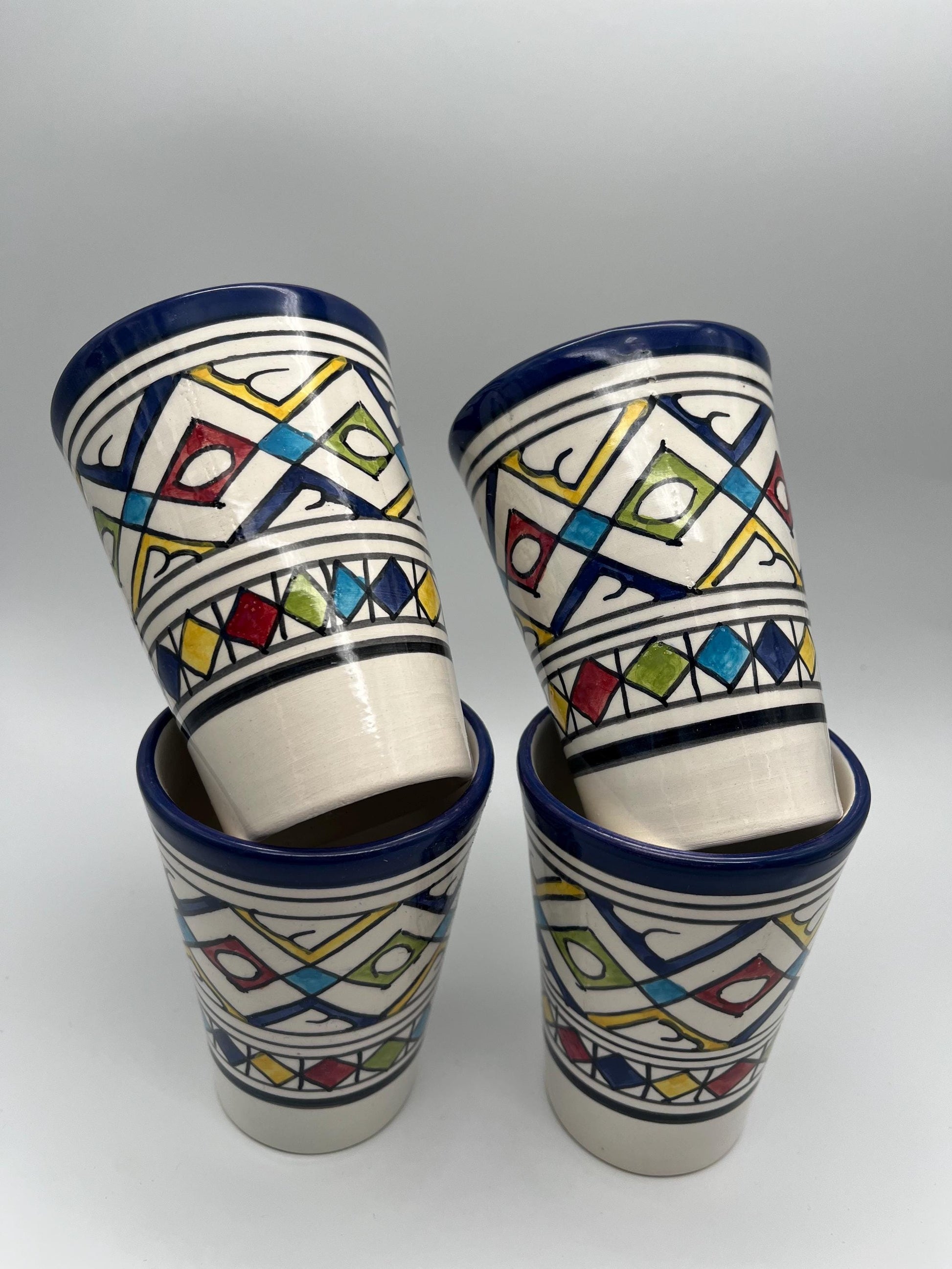 Moroccan Beldi Mug, Handmade, Boho Ceramic Tea Mug from Morocco