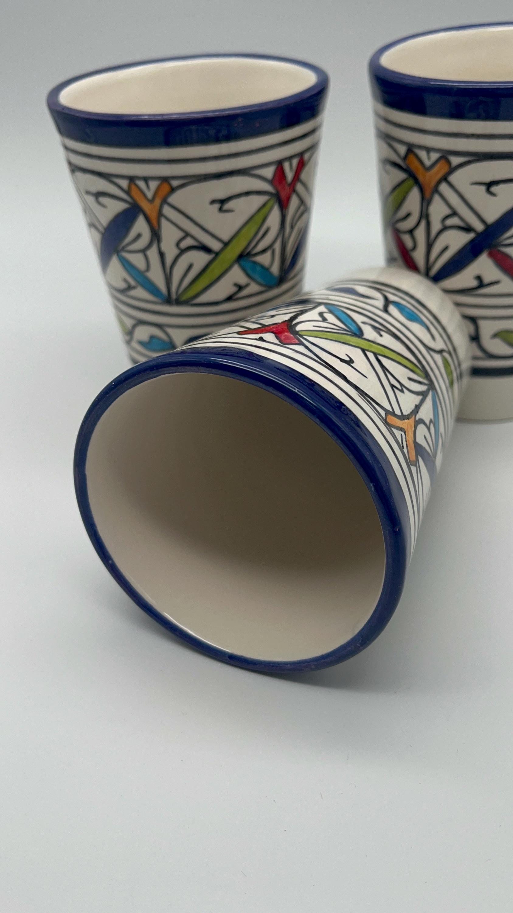 Moroccan Beldi Mug, Handmade, Boho Ceramic Tea Mug from Morocco
