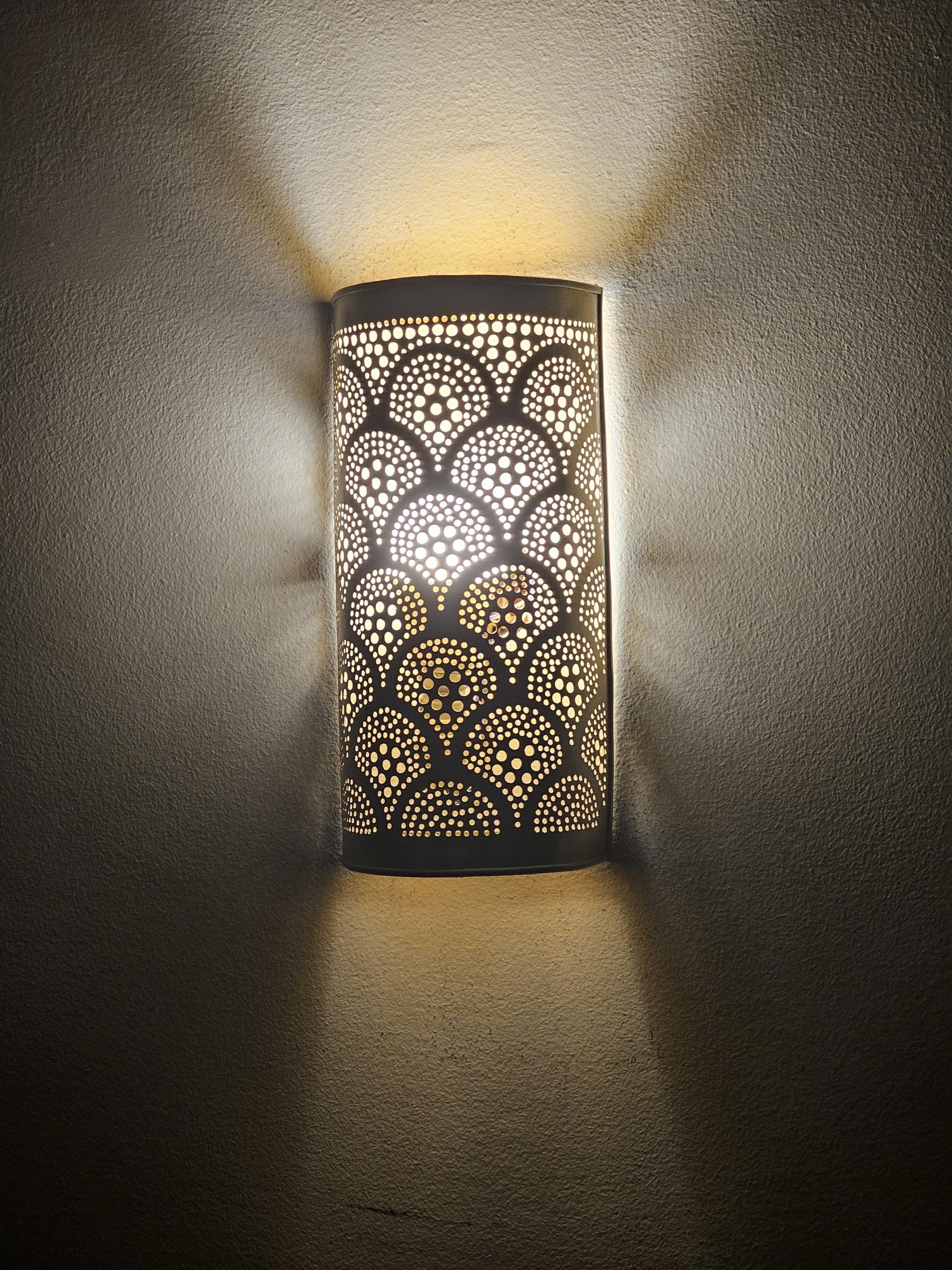 Moroccan Brass Wall Sconce, Brass Wall Lamp