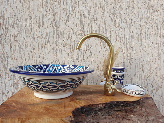 Handmade Ceramic Sink - Moroccan Elegant Washbasin