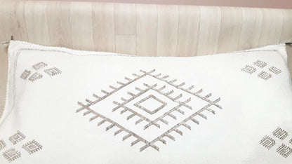 Cactus Silk Pillow Cover, Moroccan Boho Throw Pillow ,Hand Woven Berber Pillow, Sabra Cactus Silk Cushion Cover,Pillow,Cushion