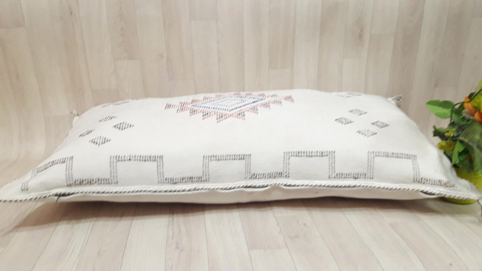 WHITE Cactus Silk Pillow Cover, Moroccan Boho Throw Pillow , Hand Woven Berber Pillow, Sabra Cactus Silk Cushion Cover,Pillow,Cushion