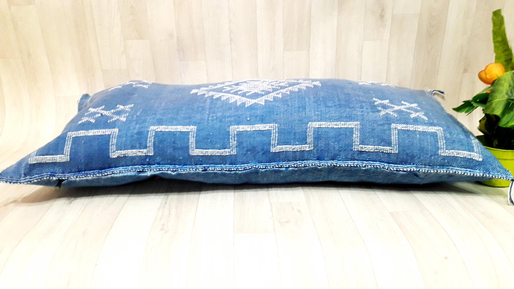 Cactus Silk Pillow Cover, Moroccan Boho Throw Pillow ,Hand Woven Berber Pillow, Sabra Cactus Silk Cushion Cover,Pillow,Cushion