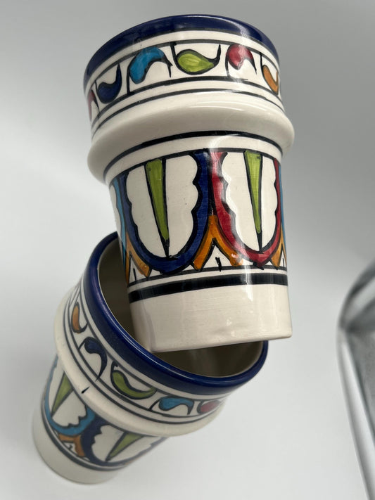 Moroccan Beldi Mug, Handmade, Boho Ceramic Tea Mug from Morocco