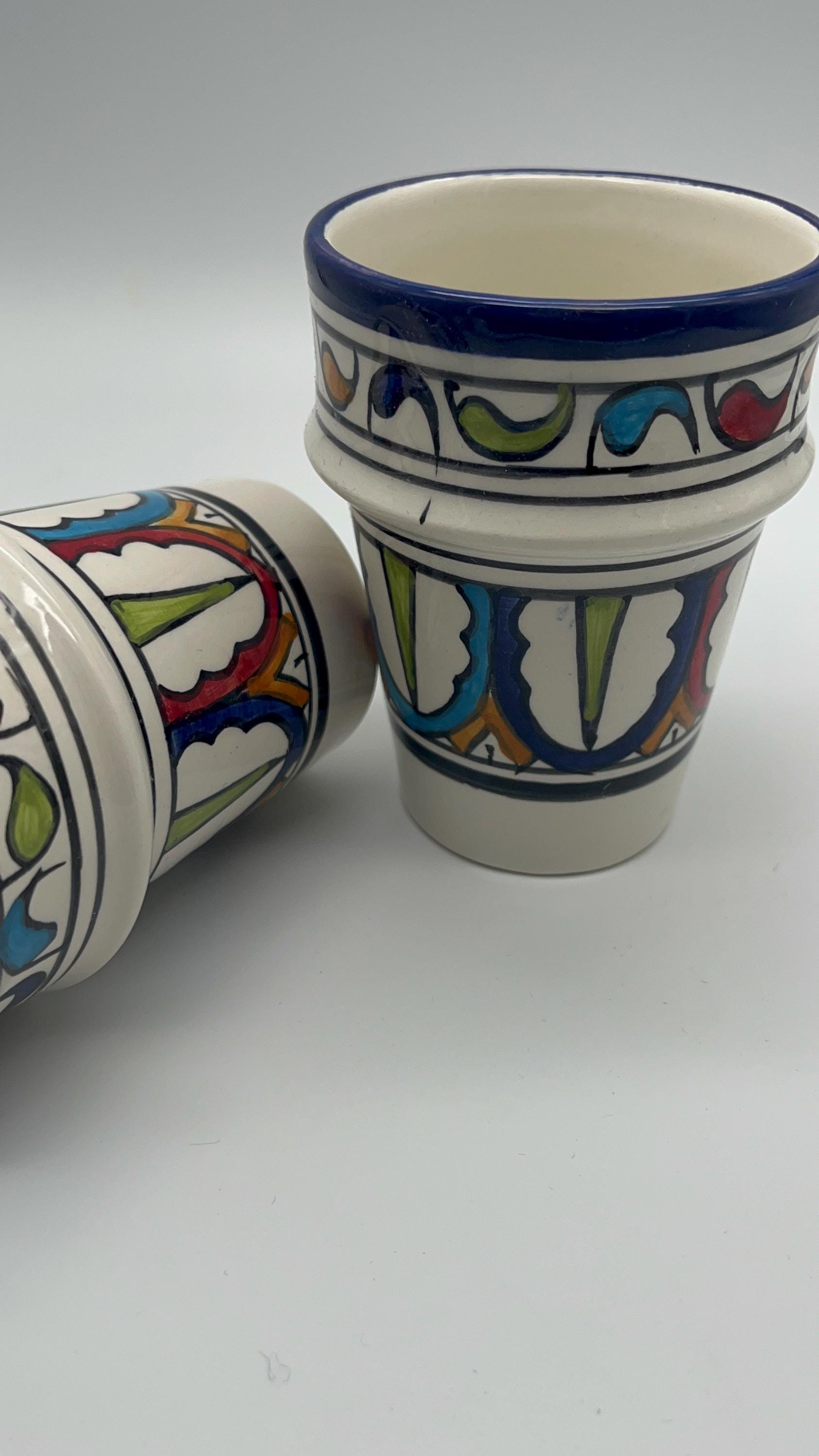 Moroccan Beldi Mug, Handmade, Boho Ceramic Tea Mug from Morocco